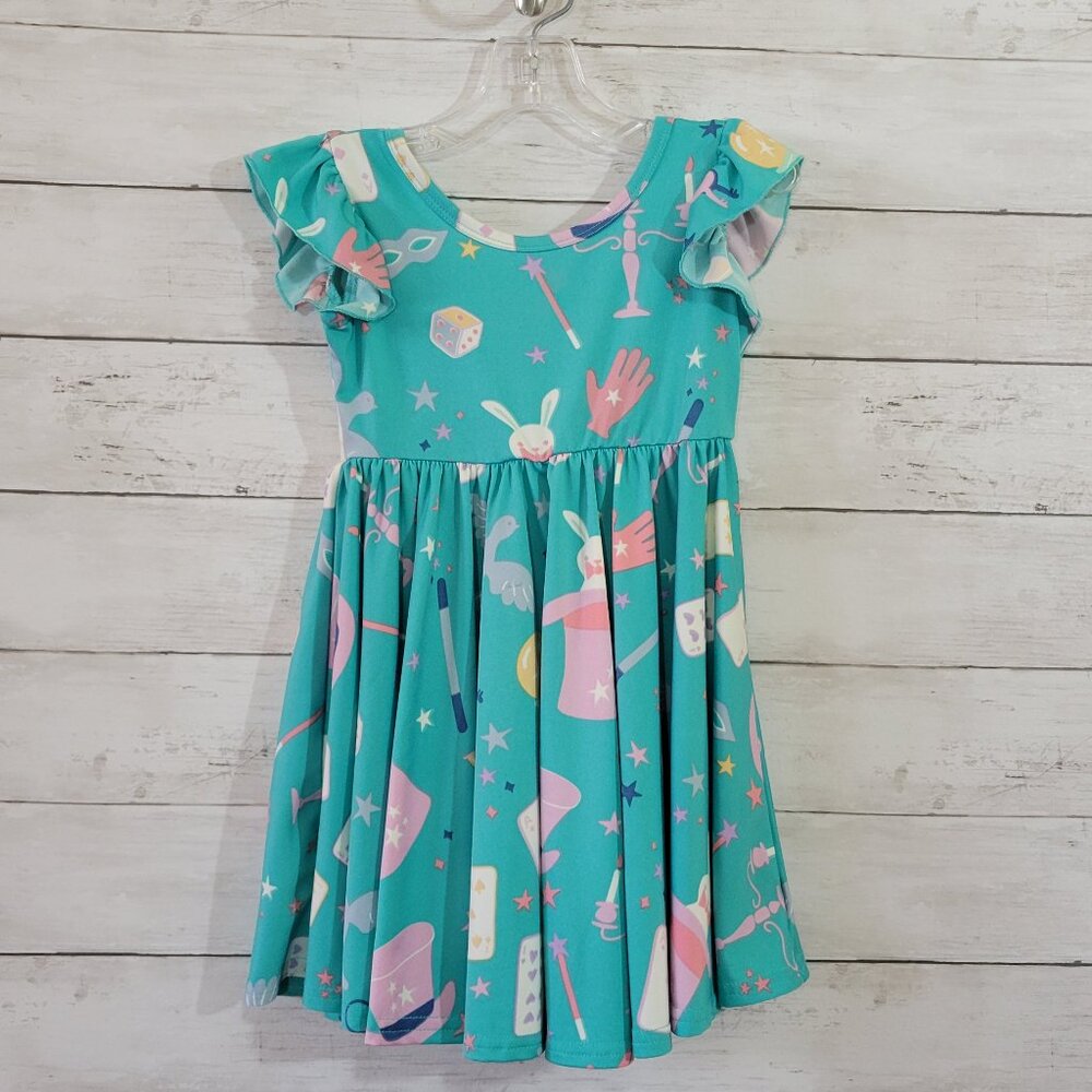 Dot Dot Smile Baby Girl Alice in Wonderland Twirl Dress Feels like Bamboo Sz 2T
